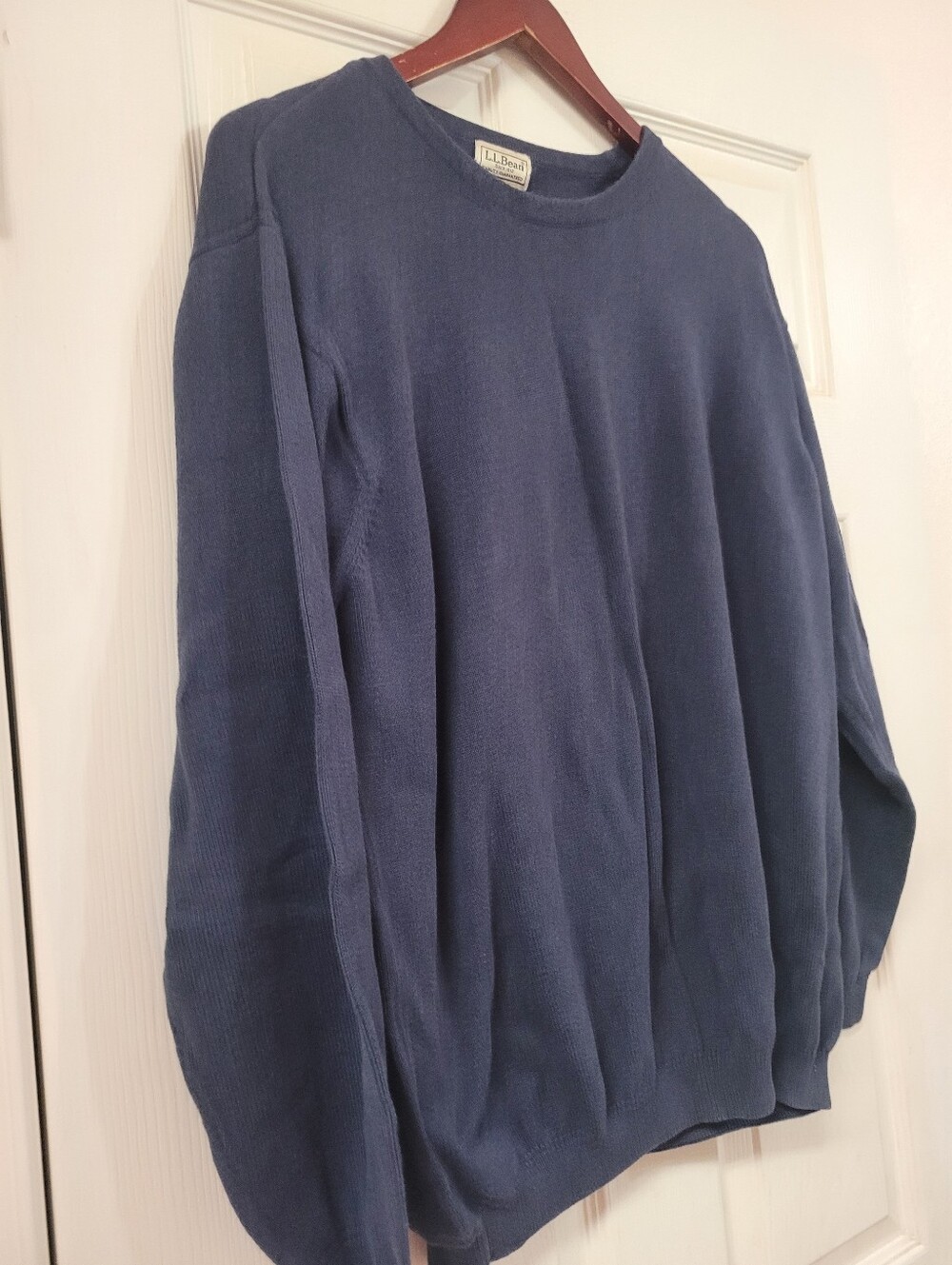 Vintage LL Bean Men's Blue Crewneck Sweater Large 100% Cotton Made In Japan Rare - Picture 2 of 4